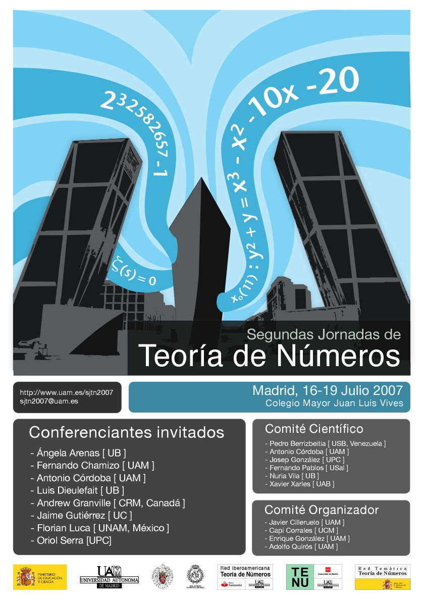 Poster Segundas Jornadas de Teor&iacute;a de N&uacute;meros