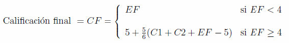 Calificación final