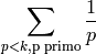 \sum_{p<k, \text{p primo}}\frac{1}{p}